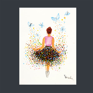 Art Print Unframe Butterfly Dancer